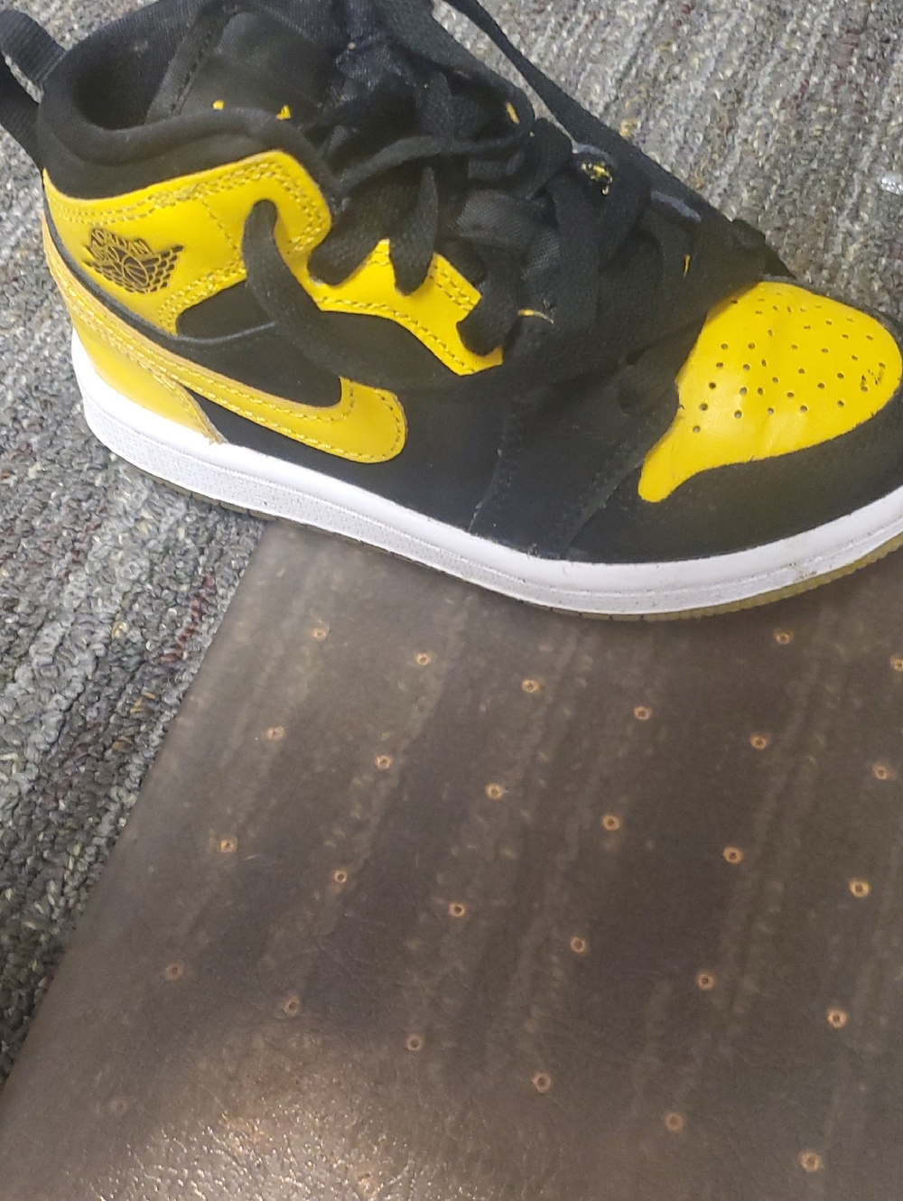 Nike Kids Black and Yellow High-Top Sneakers
